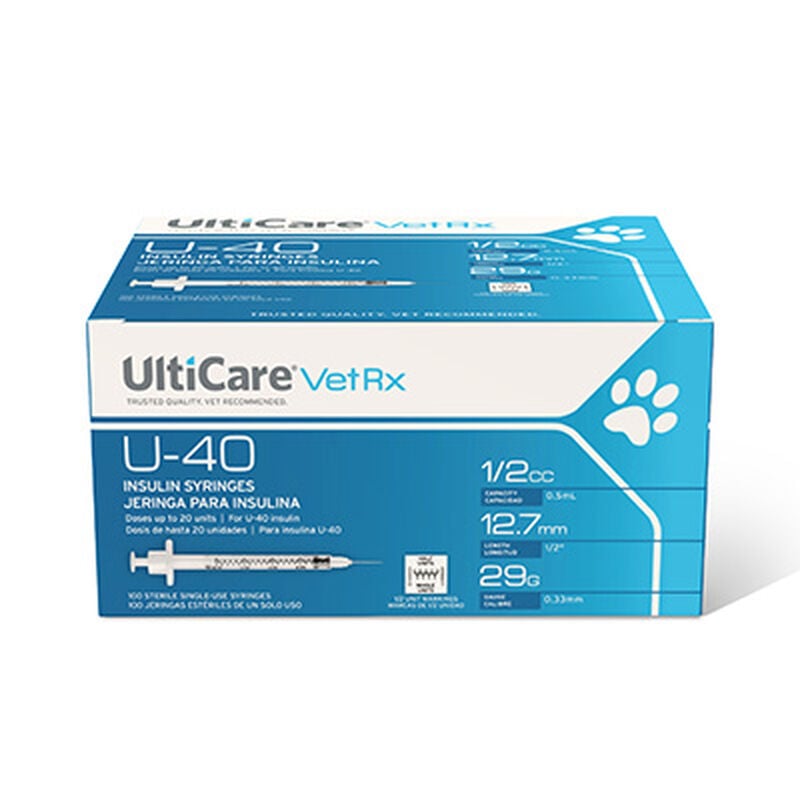 UltiCare VetRx U-40 Insulin Syringes 1/2 Unit Markings image number NaN